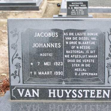 HUYSSTEEN Jacobus Johannes, van 1923-1990
