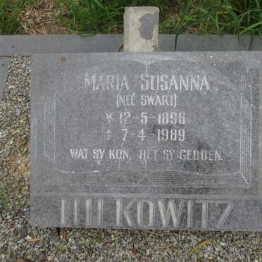 HILKOWITZ Maria Susanna nee SWART 1896-1989