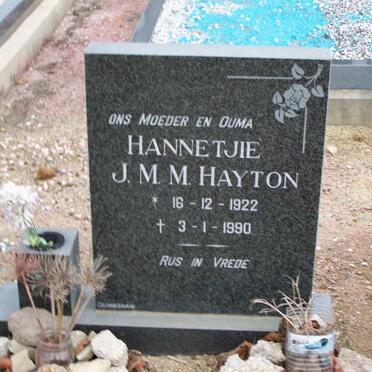 HAYTON Hannetjie J.M.M 1922-1990