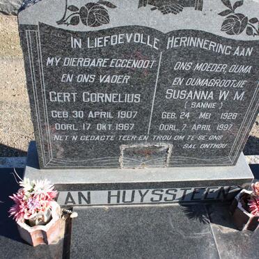 HUYSSTEEN Gert Cornelius, van 1907-1967 &amp; Susanna W.M. 1928-1997
