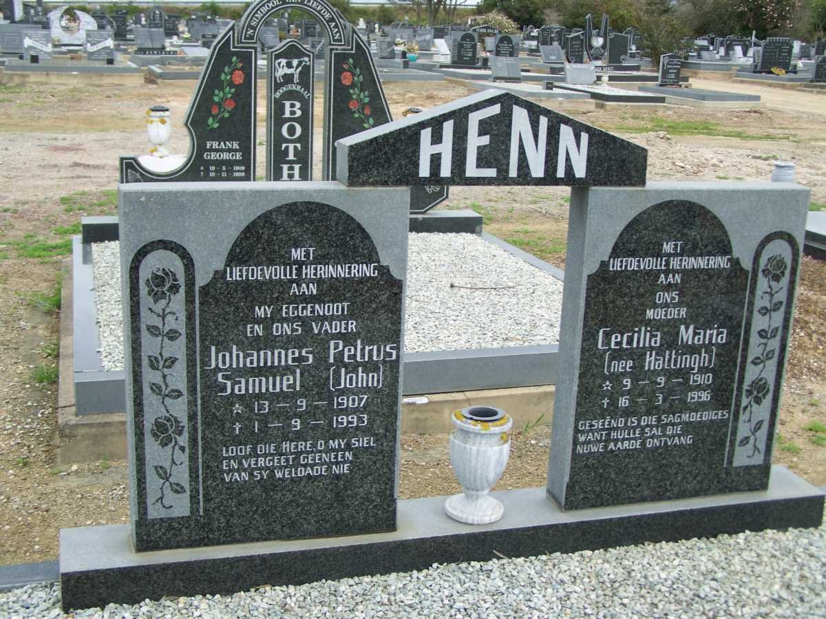 HENN Johannes Petrus Samuel 1907-1993 &amp; Cecilia Maria HATTINGH 1910-1996