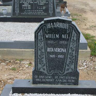 HAARHOFF Willem Nel 1921-1993 &amp; Rita Verona 1920-2002