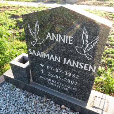 JANSEN Annie Saaiman 1952-2007