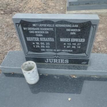 JURIES Moses Edward 1927-2010 & Hester Susanna 1925-2003