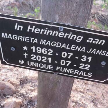 JANSEN Magrieta Magdalena 1962-2021
