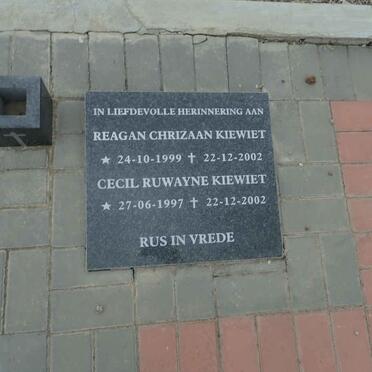 KIEWIET Cecil Ruwayne 1997-2002 :: KIEWIET Reagan Chrizaan 1999-2002