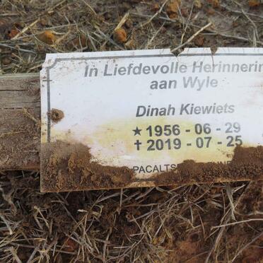 KIEWIETS Dinah 1956-2019