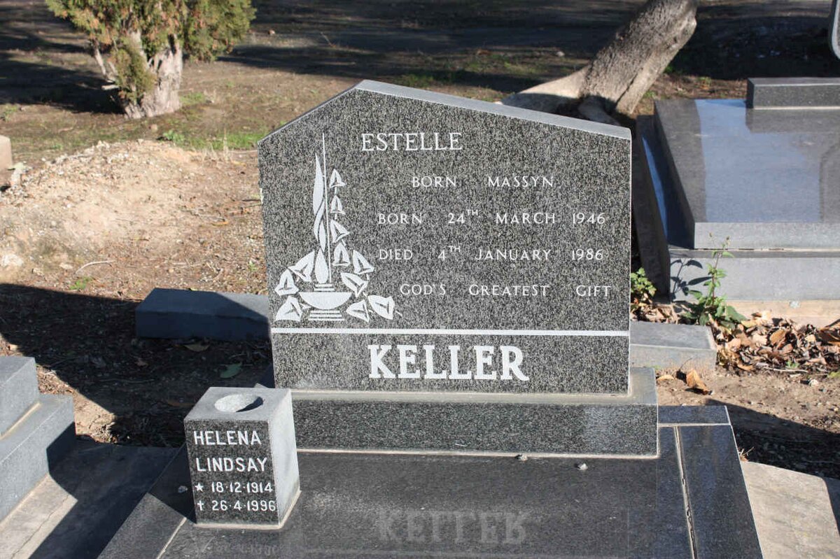 KELLER Estelle nee MASSYN 1946-1986 :: KELLER Helena Lindsay 1914-1996