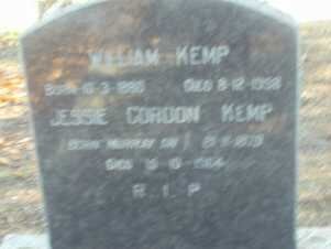 KEMP William ? &amp; Jessie Gordon ?