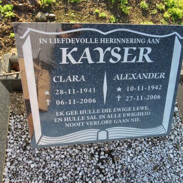 KAYSER Alexander 1942-2006 & Clara 1941-2006