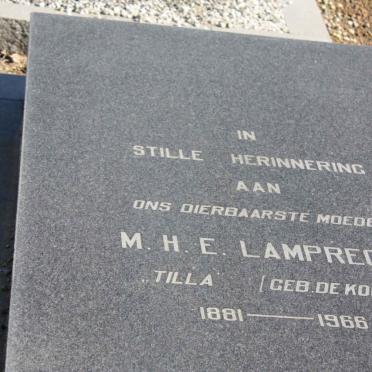 LAMPRECHT M.H.E. nee de KOCK 1881-1966