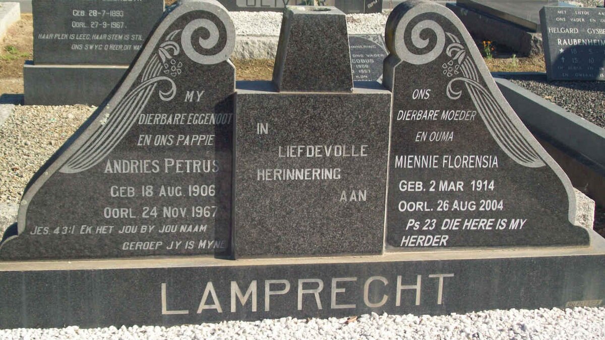 LAMPRECHT Andries Petrus 1906-1967 &amp; Miennie Florensia 1914-2004