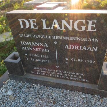 LANGE Adriaan, de 1939 - :: DE LANGE Johanna 1961-2009