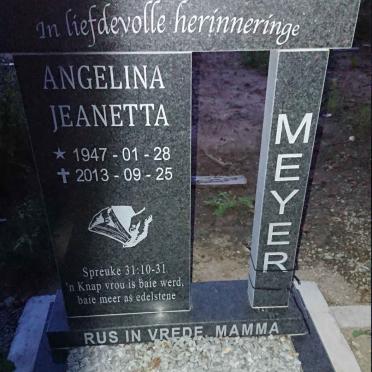 MEYER Angelina Jeanetta 1947-2013
