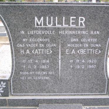 MULLER H.A. 1914-1987 &amp; E.A. 1920-1997