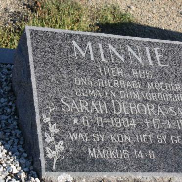 MINNIE Sarah Debora 1904-1991