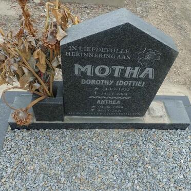 MOTHA Dorothy 1952-2004 :: MOTHA Anthea 1988-2021
