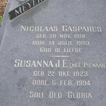 MEYER Nicolaas Casparus 1918-1993 &amp; Susanna J.E. PIENAAR 1923-1994