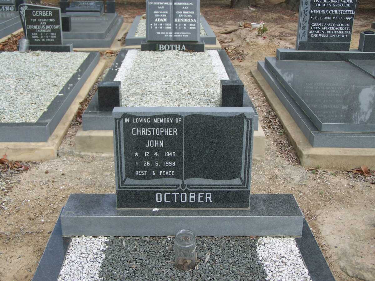 OCTOBER Christopher John 1949-1998