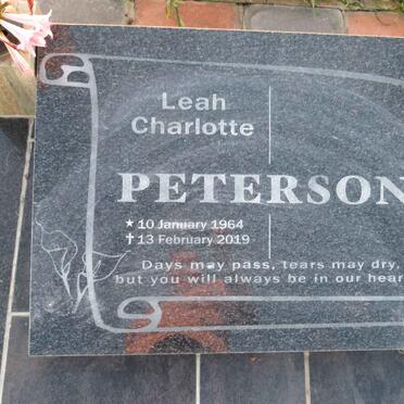 PETERSON Leah Charlotte 1964-2019