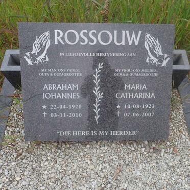 ROSSOUW Abraham Johannes 1920-2010 & Maria Catharina 1923-2007