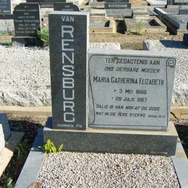 RENSBURG Maria Catherina Elizabeth, van nee PIO 1886-1967
