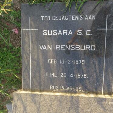 RENSBURG Susara S.C., van 1879-1976