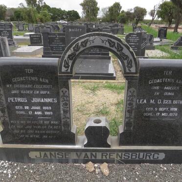 RENSBURG Petrus Johannes, Janse van 1889-1969 &amp; Lea M.D. BOTHA 1891-1978