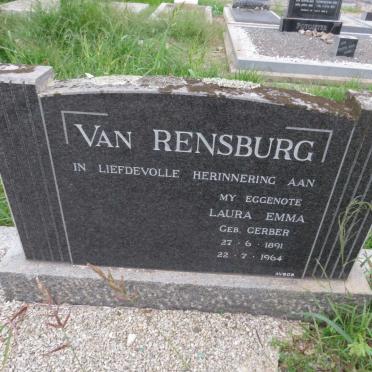 RENSBURG Laura Emma, van nee GERBER 1891-1964