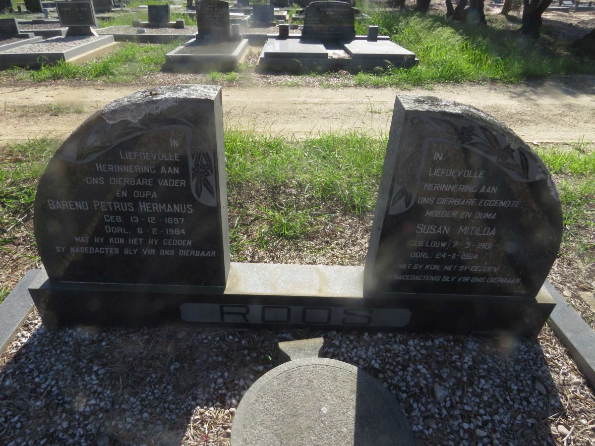 ROOS Barend Petrus Hermanus 1897-1984 & Susan Mitilda LOUW 1901-1964
