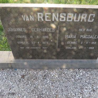 RENSBURG Johannes Gerhardes, van 1896-1973 &amp; Maria Magdalena 1913-1993