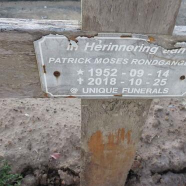 RONDGANGER Patrick Moses 1952-2018