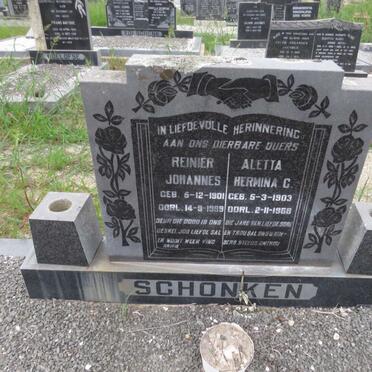 SCHONKEN Reinier Johannes 1901-1969 &amp; Aletta Hermina C. 1903-1968