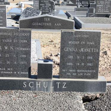 SCHULTZ Carl W.N. 1918-1973 &amp; Gesina Jeanetta 1918-1982