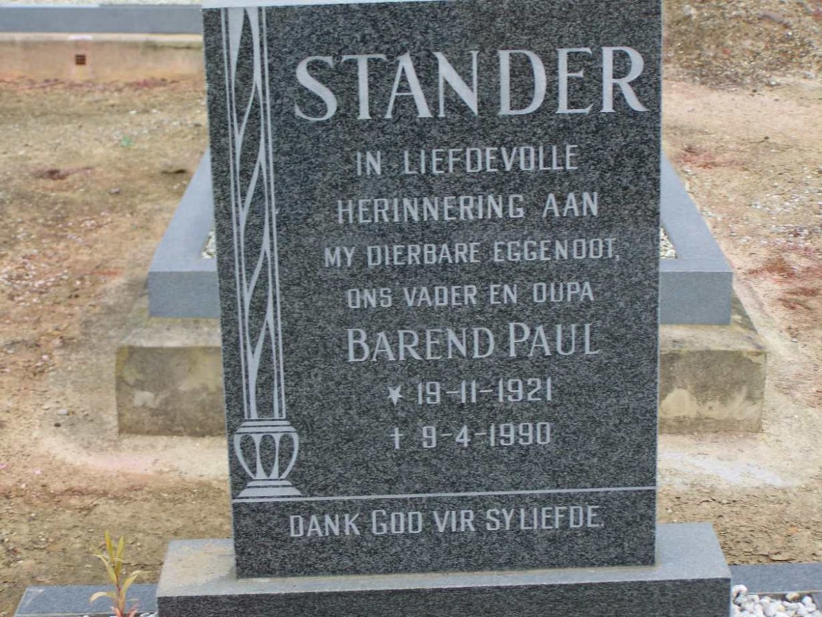 STANDER Barend Paul 1921-1990