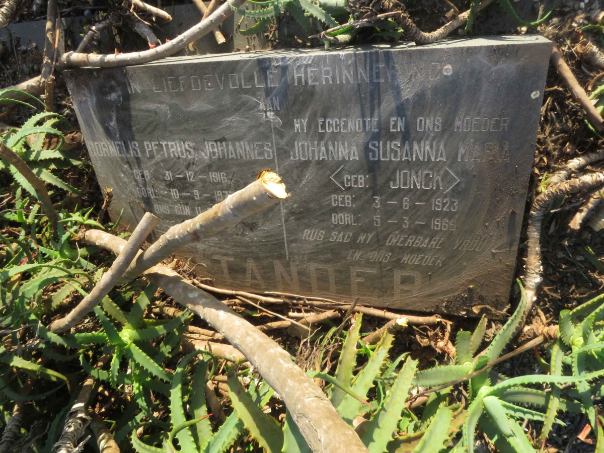 STANDER Cornelis Petrus Johannes 1916-1973 &amp; Johanna Susanna Maria JONCK 1923-1969