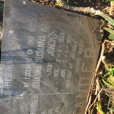 STANDER Johanna Susanna Maria nee JONCK 1923-1969