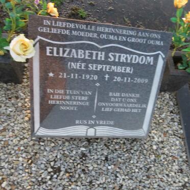 STRYDOM Elizabeth nee SEPTEMBER 1920-2009