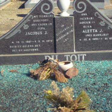 TOIT Jacobus J., du 1887-1975 &amp; Aletta J. BARNARD 1895-1978