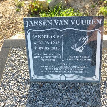 VUUREN S.E, Jansen van 1928-2020