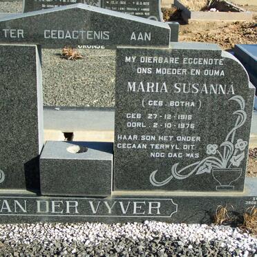 VYVER Maria Susanna, van der nee BOTHA 1918-1975