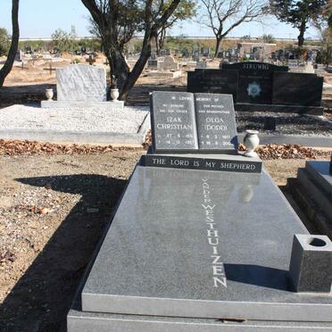 WESTHUIZEN Izak Christian, van der 1916-1987 &amp; Olga DODD 1917-2003