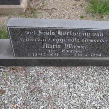 WESTHUYSEN Cuatrino Fourie, van der 1932-2011 &amp; Maria CONRADIE 1931-1994