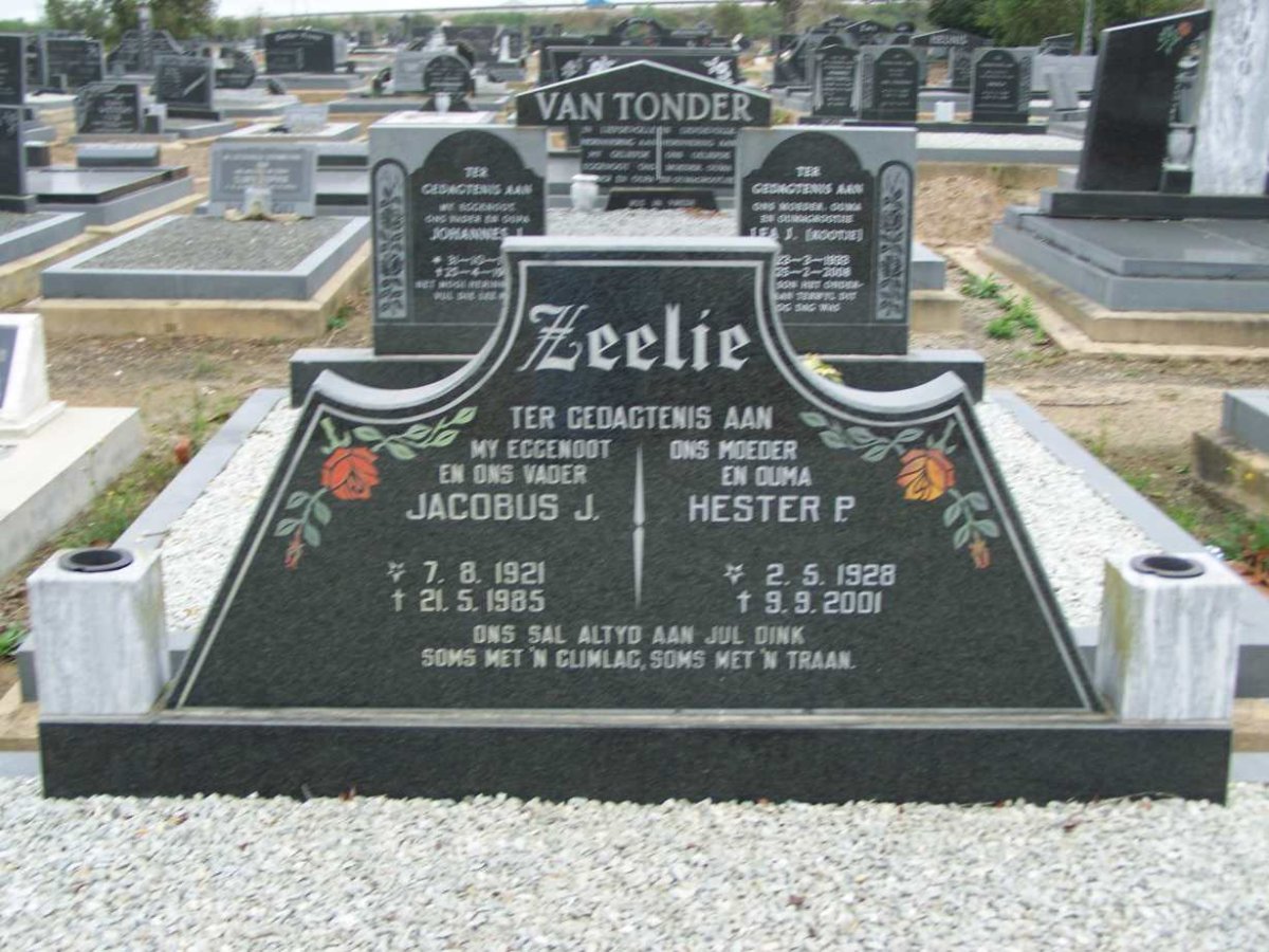 ZEELIE Jacobus J. 1921-1985 &amp; Hester P. 1928-2001