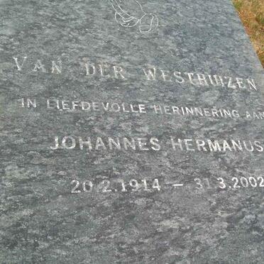 WESTHUIZEN Johannes Hermanus, van der 1914-2002