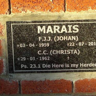 MARAIS F.J.J. 1959-2011 &amp; C.C. 1962-