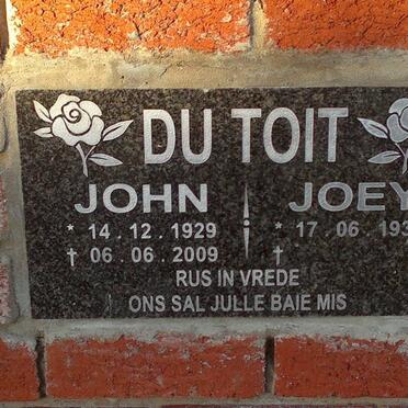 TOIT John, du 1929-2009 &amp; Joey 1932-