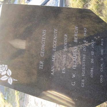 BERGH G.W. nee GEUSTYN 1943-1977