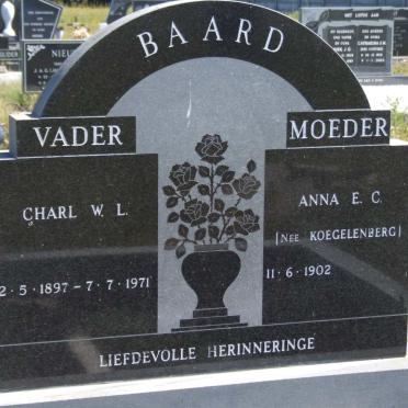 BAARD Charl W.L. 1897-1971 :: Anna E.C. KOEGELENBERG 1902-
