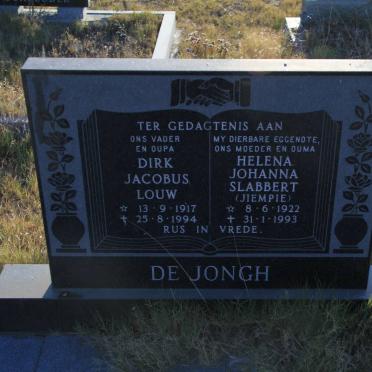 JONGH Dirk Jacobus Louw, De 1917-1994 &amp; Helena Johanna SLABBERT 1922-1993